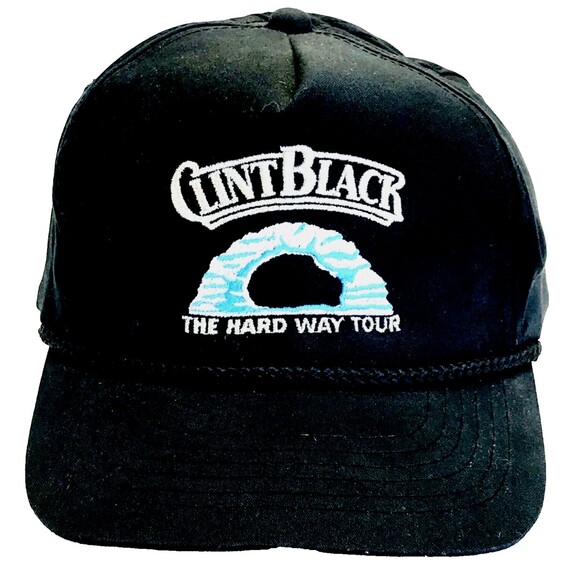 Clint Black Vintage Snapback Cap RARE Hard Way Tour \'92 Black Country Western main image 8